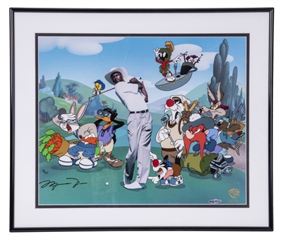 1996 Michael Jordan Signed 18"x20" Limited Edition Animation Cel "FORE!" (#033/750) - (BGS LOA)